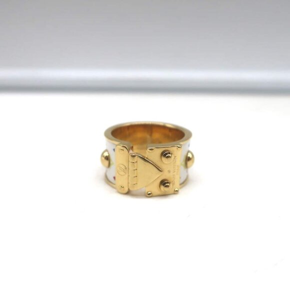 Louis Vuitton x Takashi Murakami S-Lock Ring White Coated Canvas Size 5 NEW - Picture 7 of 9